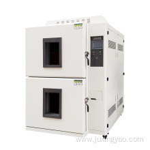 Two compartment cold and heat shock test chamber